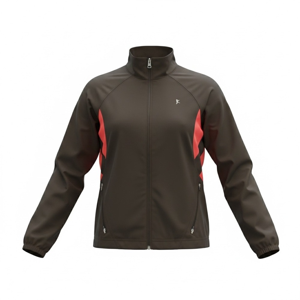 Danskin Now Womens Brown Coral Mesh Track Jacket Full Zip Large 12-14